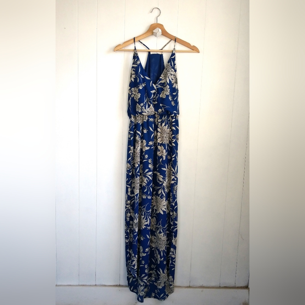 LUSH Blue Floral Maxi Dress
